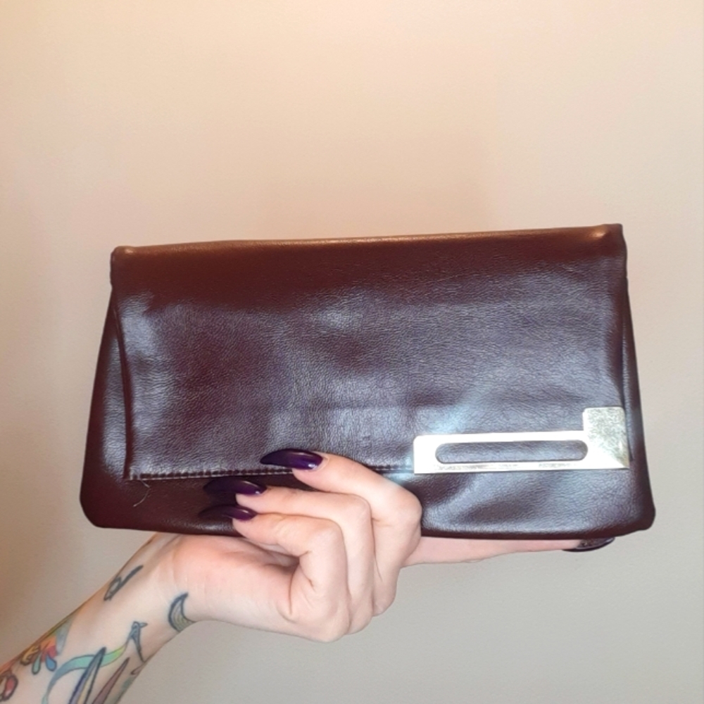 Vintage 1970's Calego Brown Pleather Purse/Wallet/Clutch.